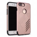 Wholesale iPhone 7 Plus Dual Layer Armor Hybrid Case (Rose Gold)